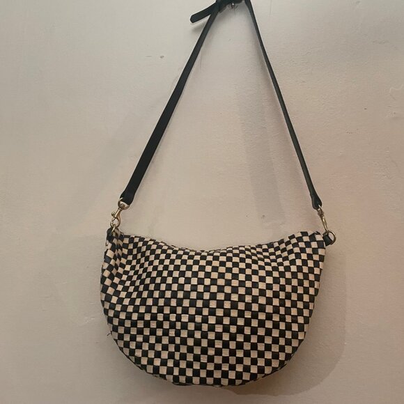 Clare V Grande Fanny Black and Cream Woven Checker - Picture 7 of 9